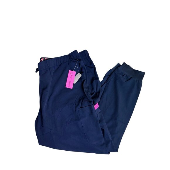 Betsey Johnson Aster Women's 6-Pocket Jogger Scrub Pants Navy New XL New - Picture 1 of 16